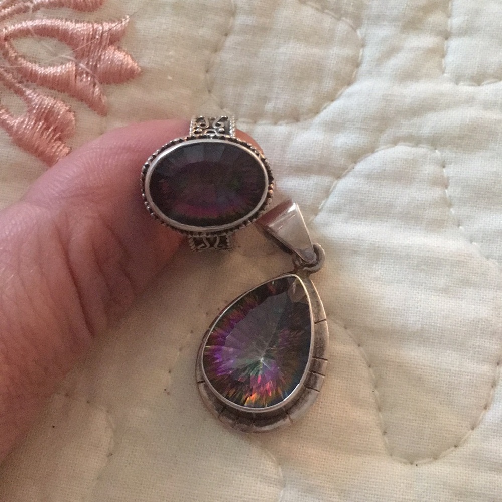 Sterling Silver Mystic Fire Topaz Set